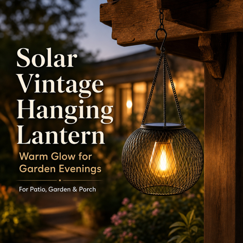 Outdoor Lighting Traditional - Lámpara LED Solar Colgante para Exterior,