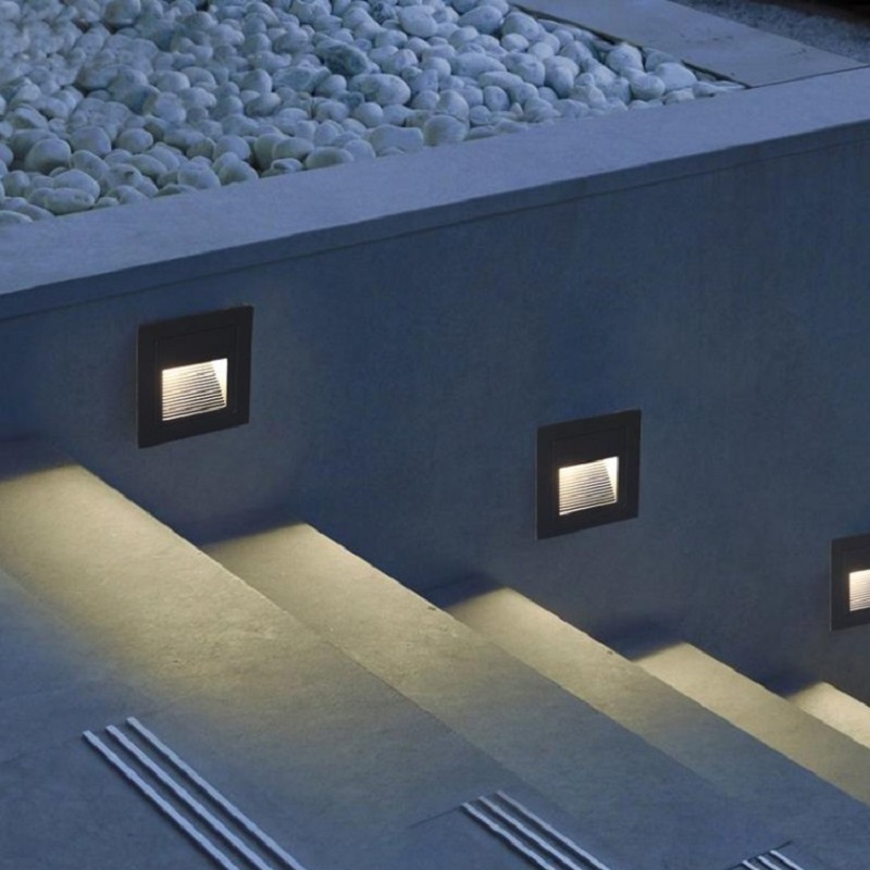 Ground Light Recessed - Luz LED para Escalones, 15 LED,