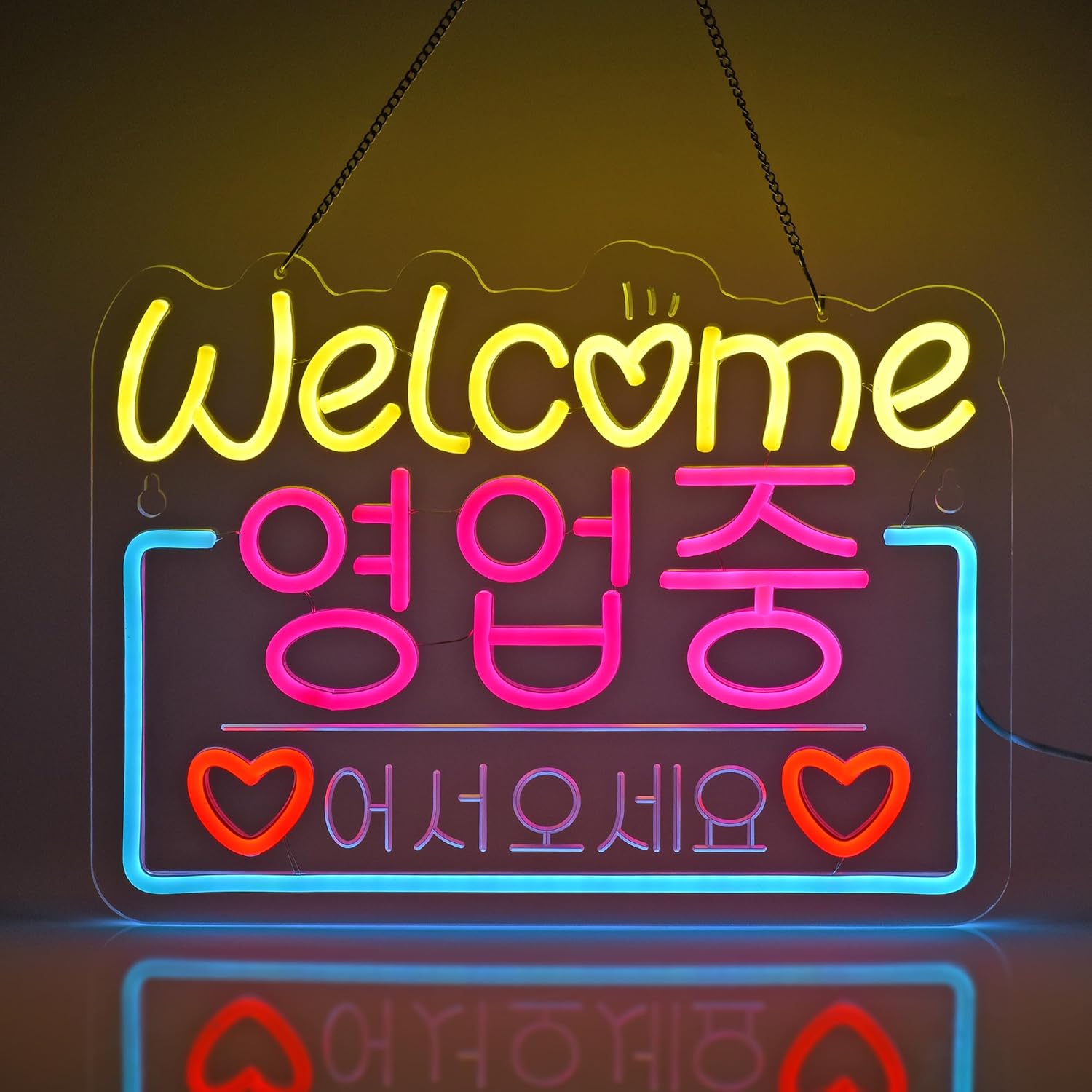 Outdoor Lighting For Store - Bienvenido coreano en venta, letrero de