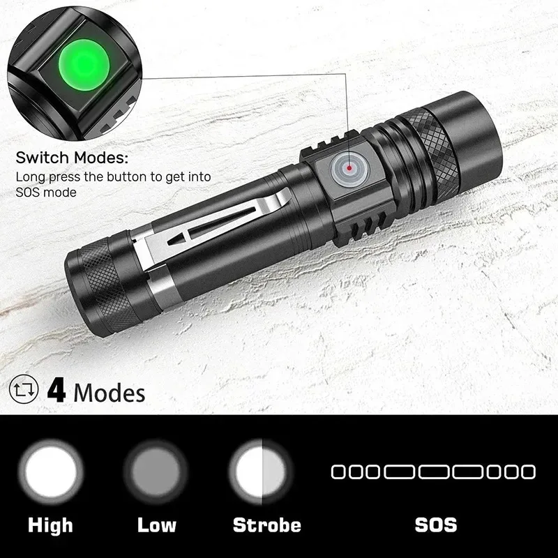 Linterna de mano recargable T6 - Outdoor Lighting For Home reseña y precio