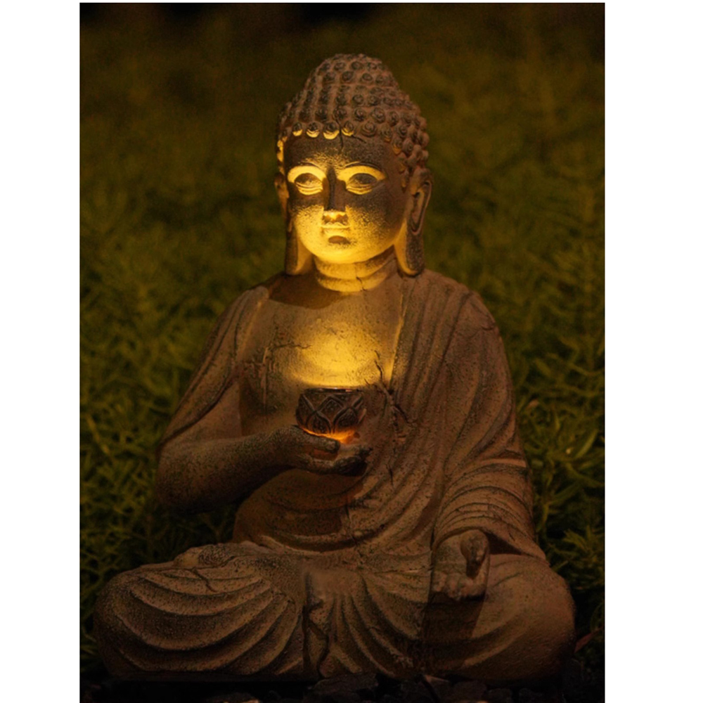 Estatua de Buda Solar de resin - Outdoor Lighting Traditional reseña y precio