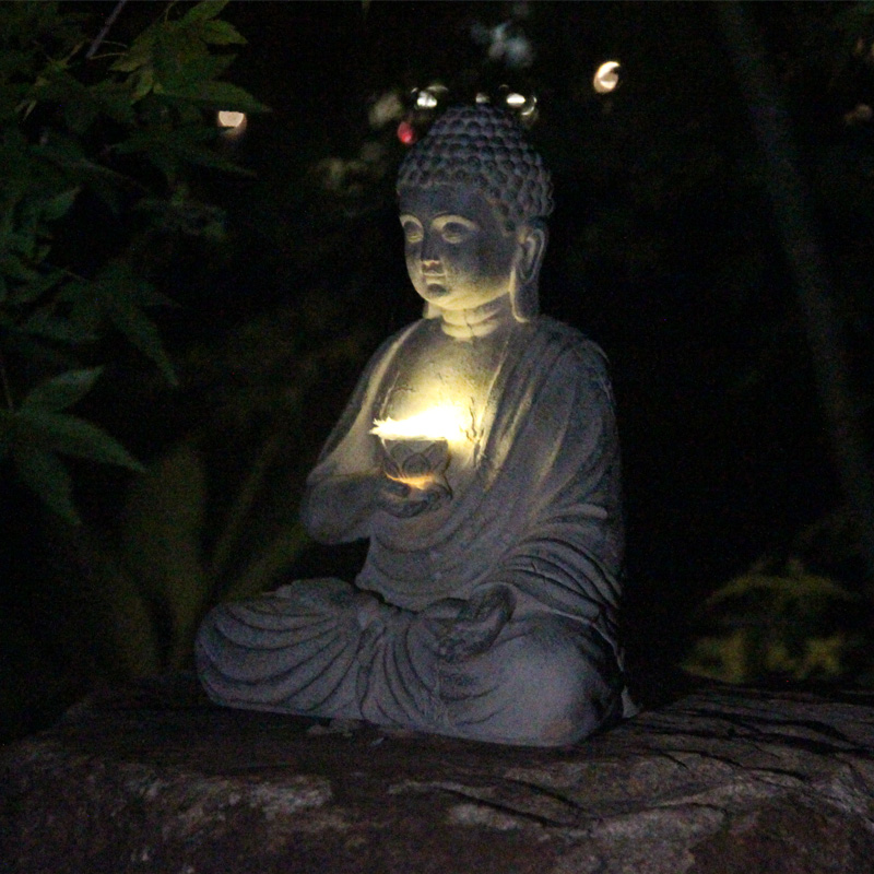 Estatua de Buda Solar de resin - Outdoor Lighting Traditional reseña y precio