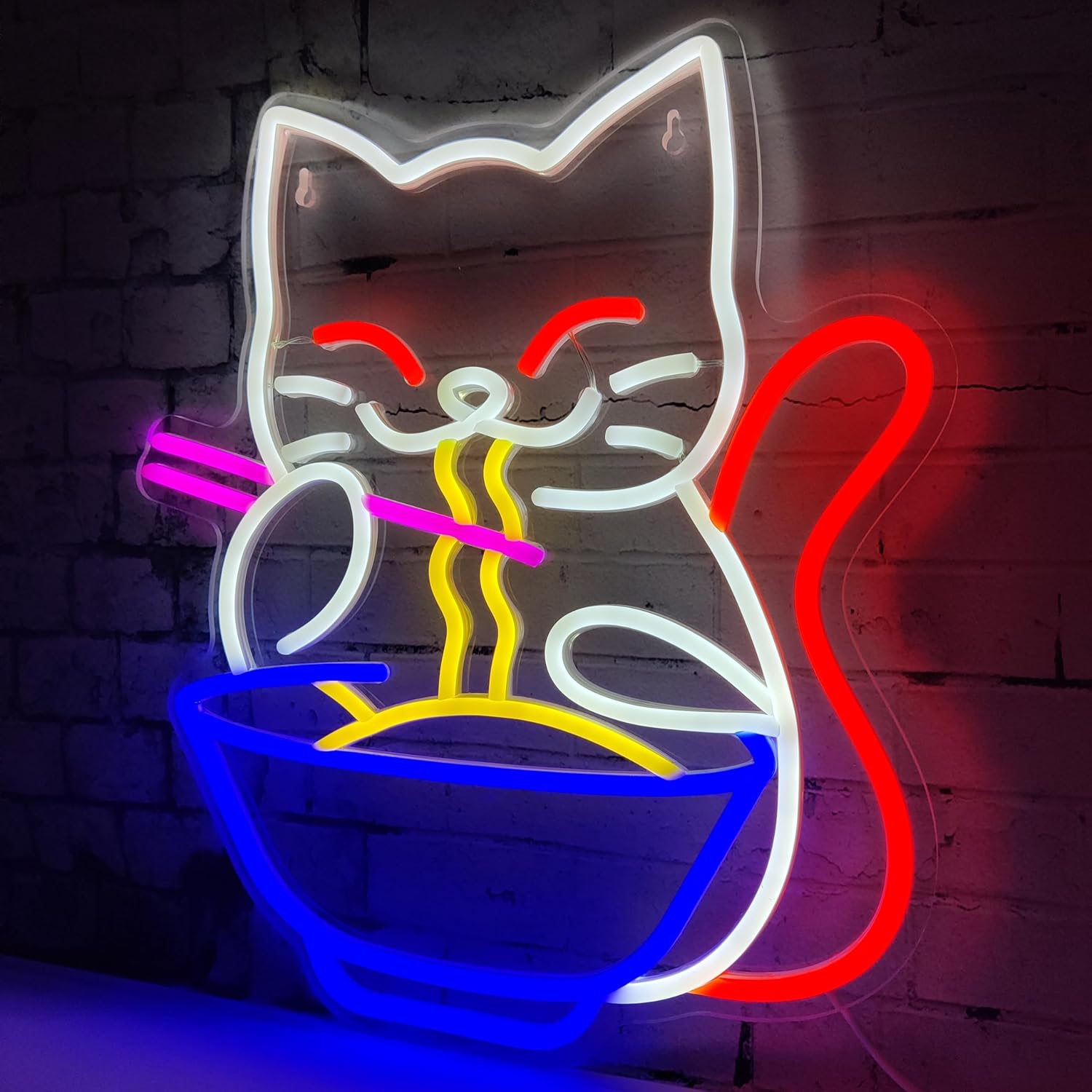 Lucky Cat Noodle LNeon Signs L - Outdoor Lighting For Store reseña y precio