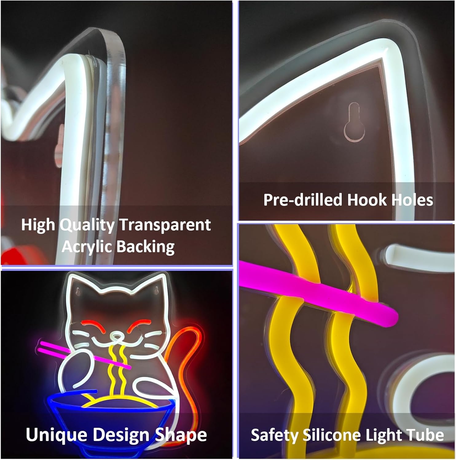 Lucky Cat Noodle LNeon Signs L - Outdoor Lighting For Store reseña y precio